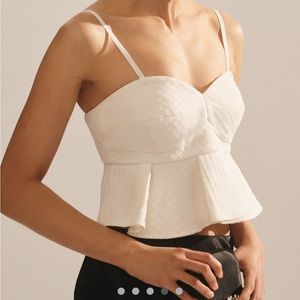 NWT Mare Mare x Anthropologie Strapless peplum top, (straps optional) Size M